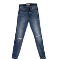 Madewell Jeans Mid Rise Skinny Distressed Frayed Hem Blue Denim Women's 23 x 28