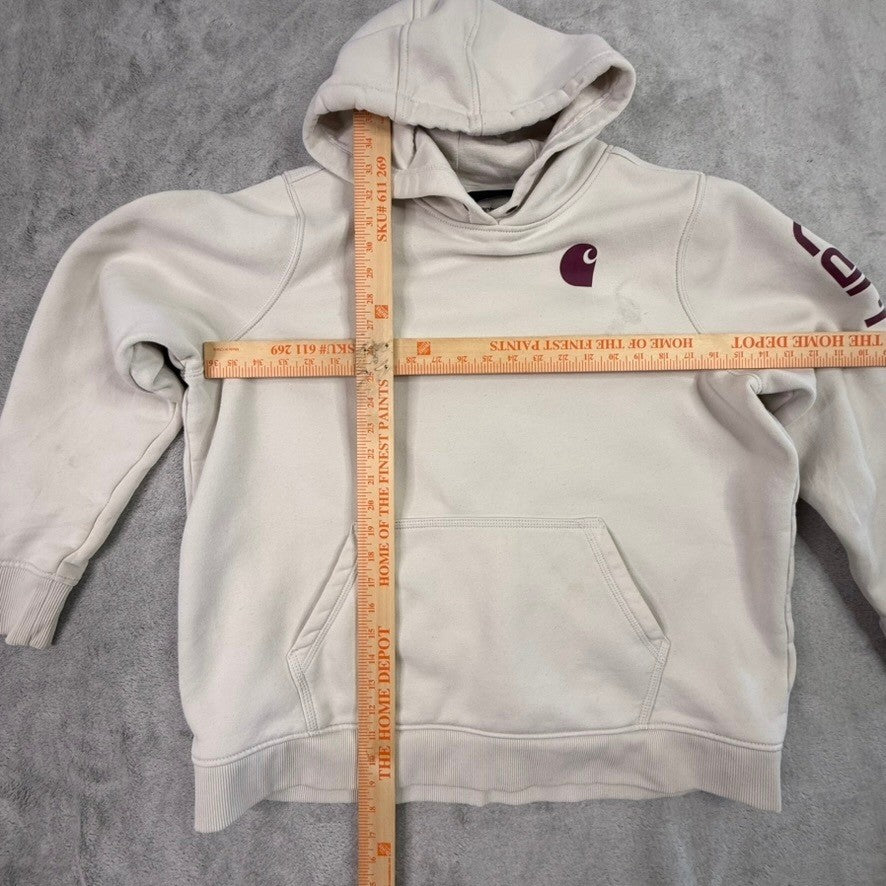 Carhartt Mens Relaxed Fit Pullover Hoodie Sweatshirt XXLarge Beige Logo