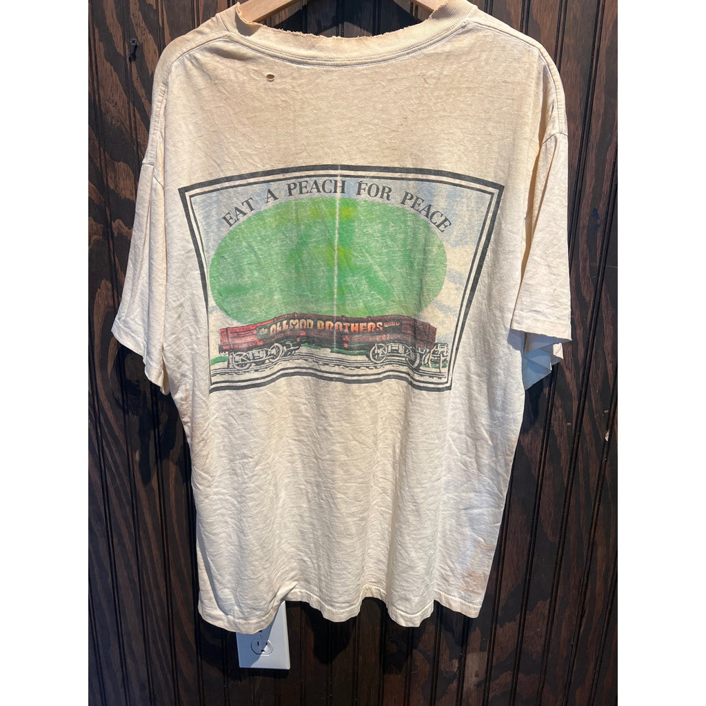 Vintage Allman Brothers Band Eat A Peach Thrash Graphic T-Shirt 25x30 Distressed