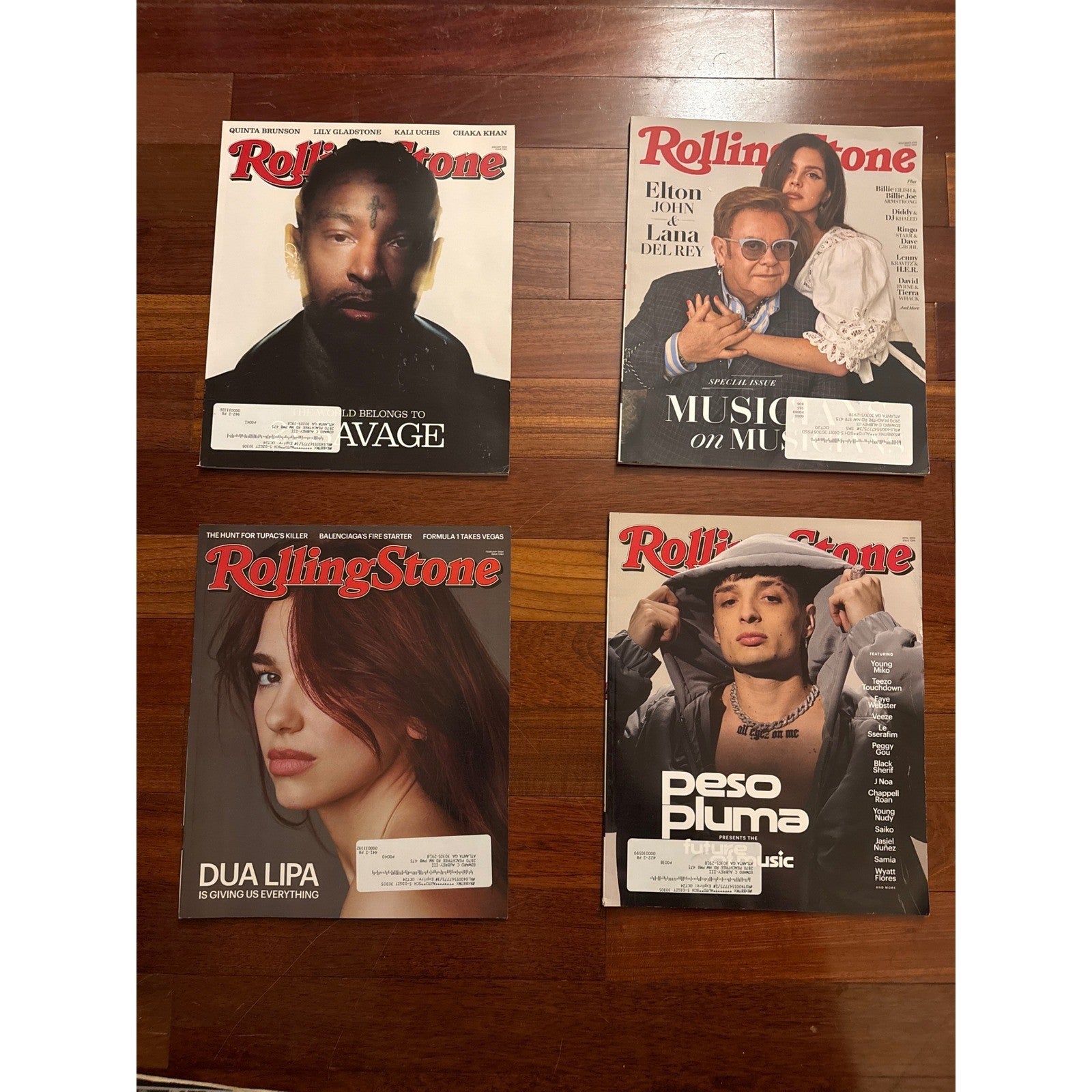 Rolling Stone Magazine Lot 21 Savage Lana Del Rey Elton John Dua Lipa Peso Pluma