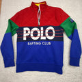 Polo Ralph Lauren Quilted Colorblock Quarter Zip Sweatshirt Rafting Club Mens M
