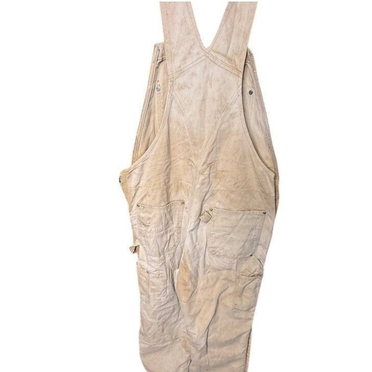 Carhartt Tan Duck Canvas Bib Overalls Workwear Dungarees Men's Size XL