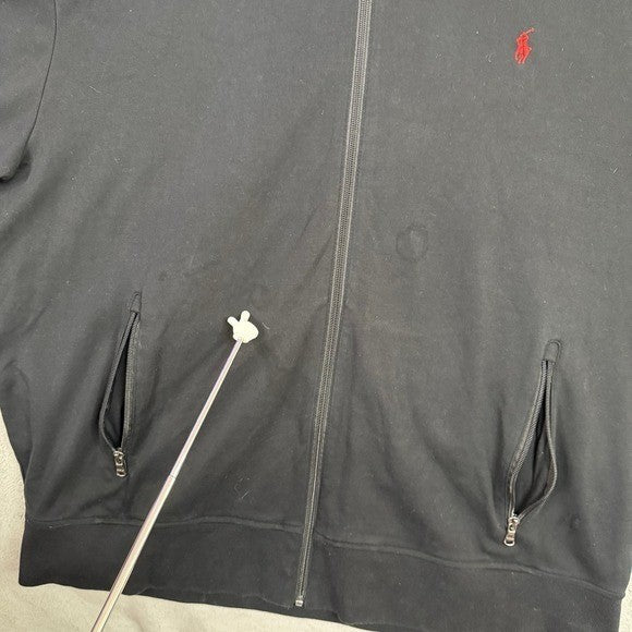 Polo Ralph Lauren Mens Track Jacket Black Red White Stripe Big Tall 3XB