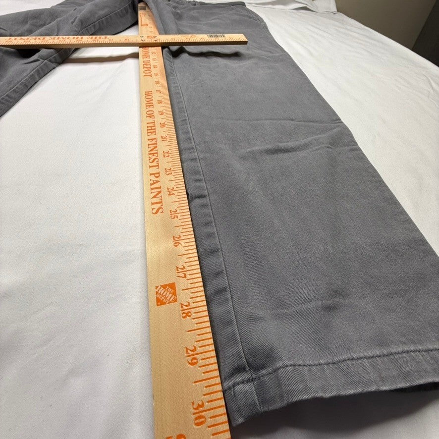 Haggar Mens Straight Fit Flat Front Gray Chinos Pants Size 36 x 32