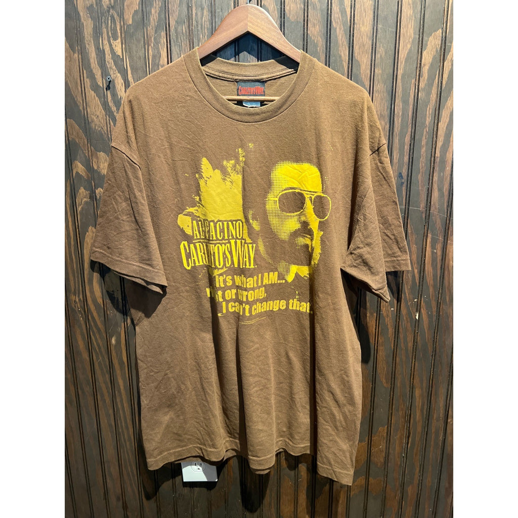 Vintage Al Pacino Carlito's Way Movie Graphic T-Shirt Brown XL 24x32