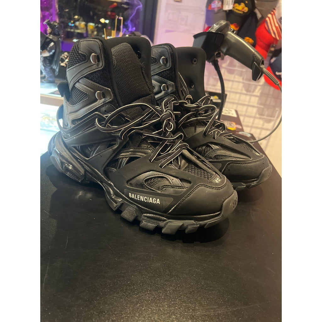 Balenciaga Track Hike High Top Sneakers Black Mesh Nylon Mens Boots 45