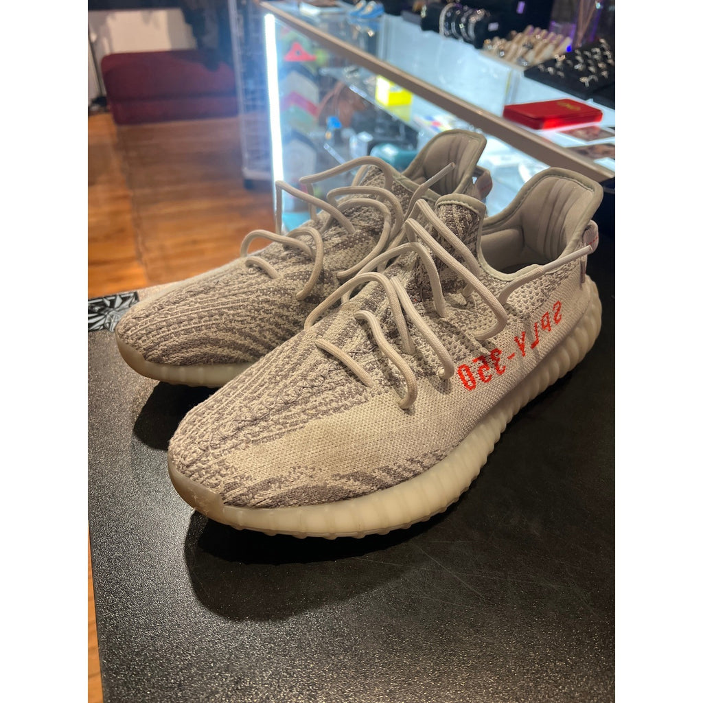 Adidas Yeezy Boost 350 V2 Blue Tint Grey Red B37571 Low Top Sneakers Mens
