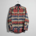Polo Ralph Lauren Mens Southwestern Flannel Shirt Relaxed Fit Red Blue Small