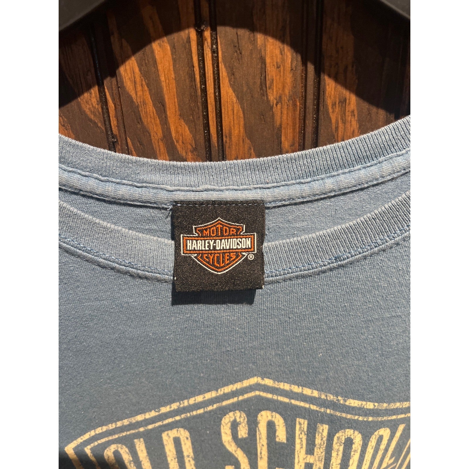 Harley Davidson Old School H-D MC Graphic T-Shirt Blue Mens 2XL 30x25