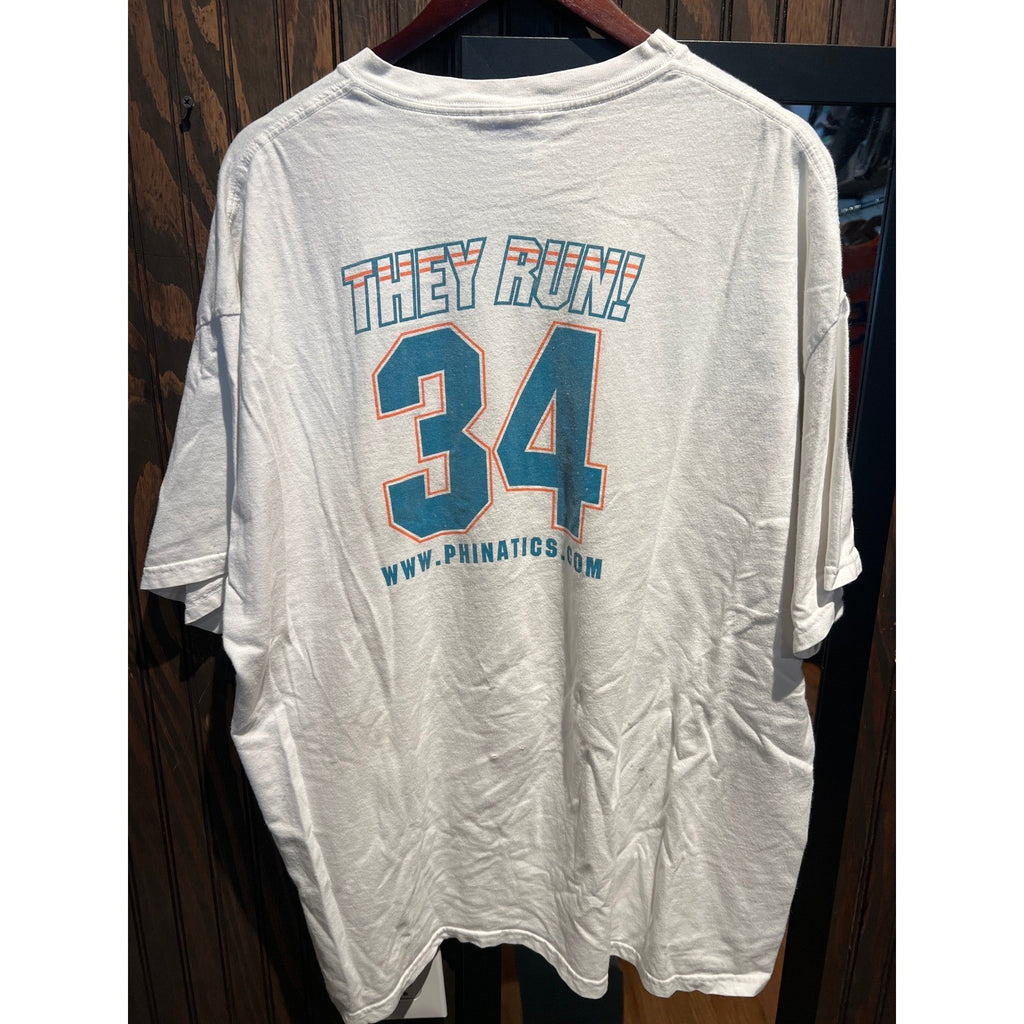 Vintage 90s Miami Dolphins Hanes Beefy-T Single Stitch White Graphic Shirt 2XL