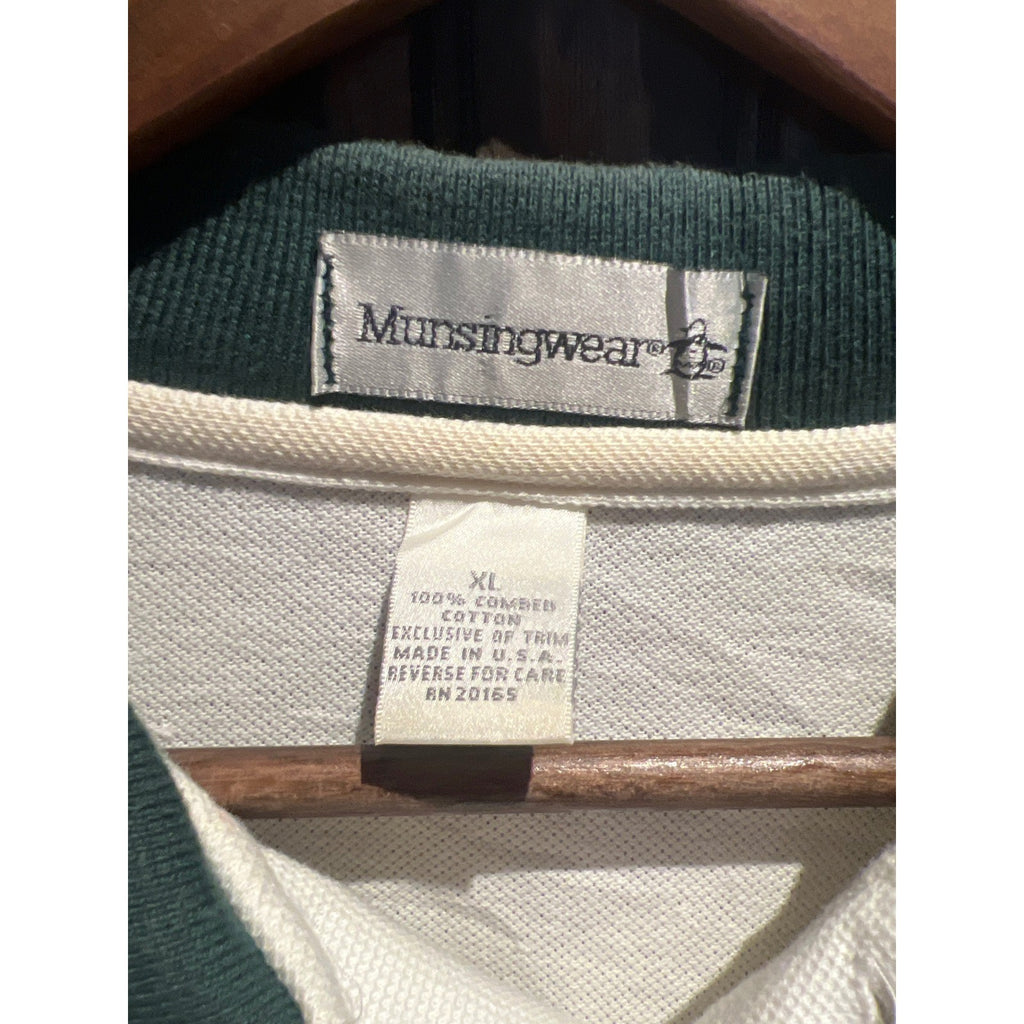 Vintage Munsingwear Microsoft Digital Polo Shirt Mens XL Cream Striped Tech 90s