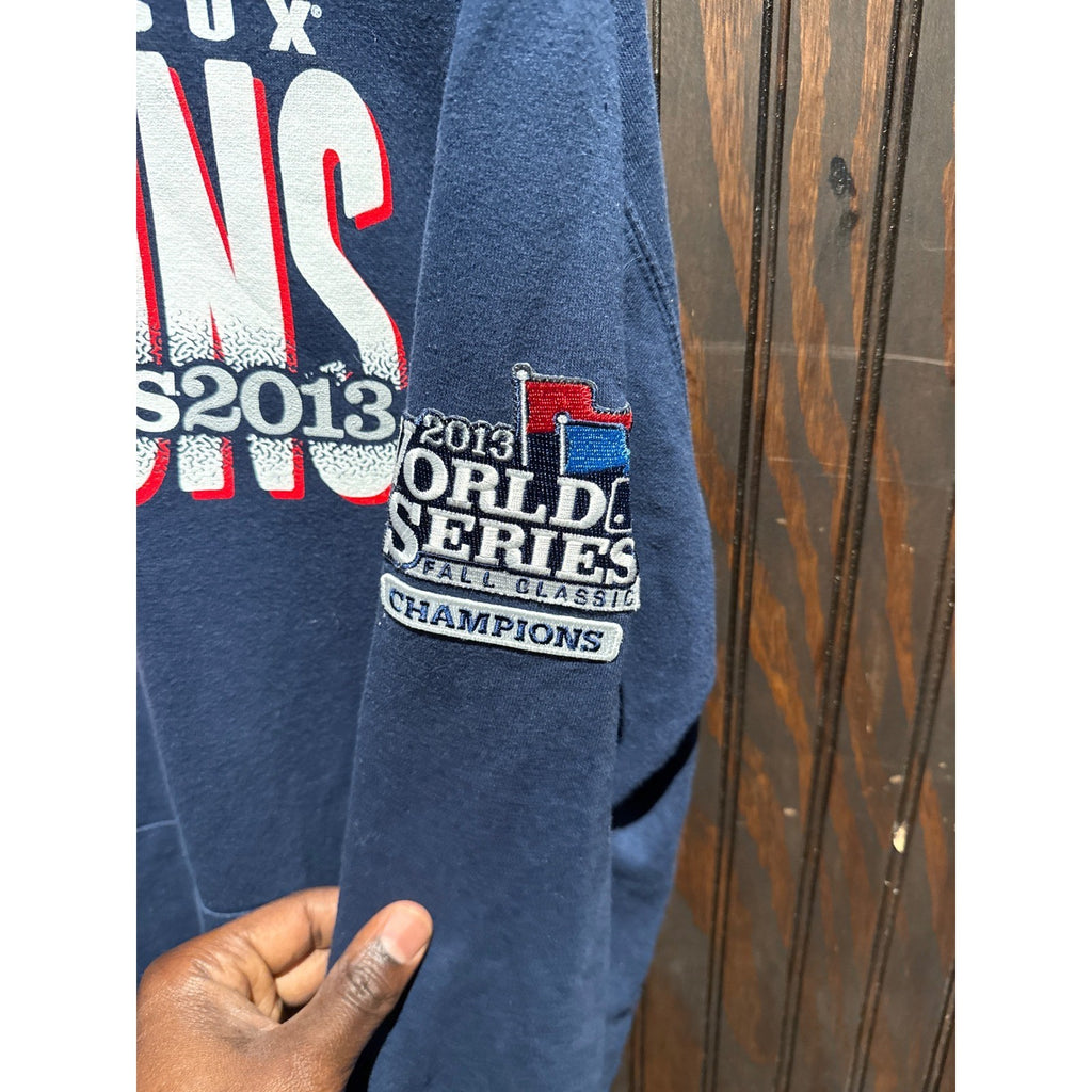 Majestic Boston Red Sox 2013 World Series Champions Hoodie Navy Blue Mens XL