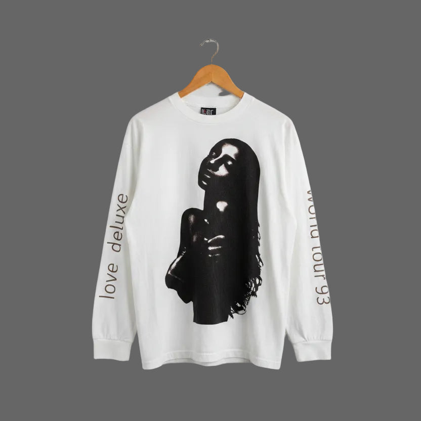 Vintage Sade Love Deluxe World Tour 1993 DUP Long Sleeve Shirt White XL 24x29