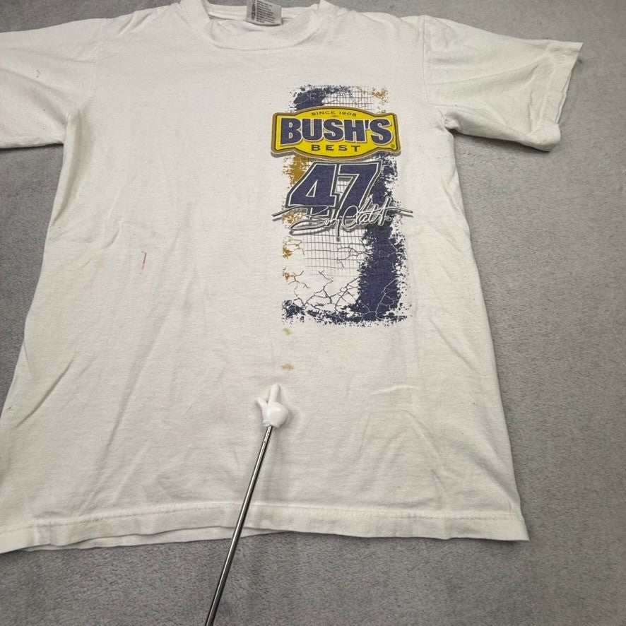Bush's Best Bill Elliott 47 NASCAR Racing T Shirt White Mens