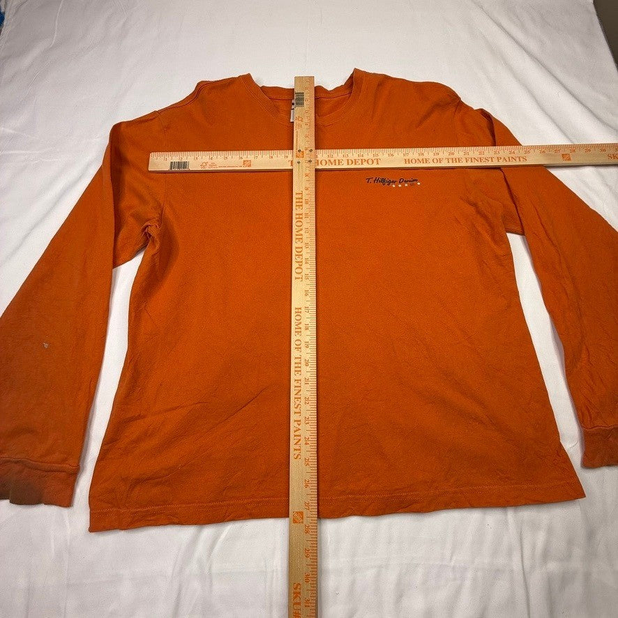 Tommy Jeans Orange Long Sleeve Graphic T Shirt Men's L G G
