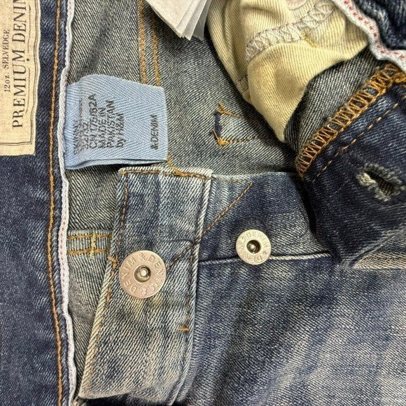H&M Men's Skinny Jeans Premium Denim 12oz Selvedge Blue Wash Size 32x32