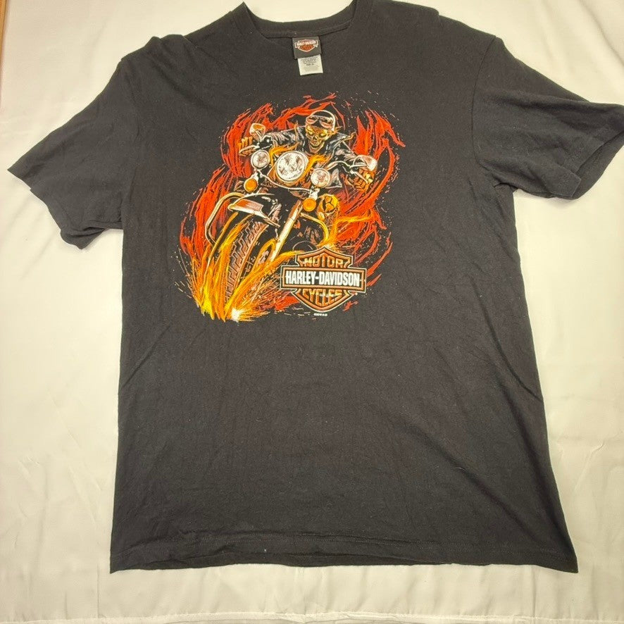Harley Davidson Man O War Lexington KY Skull Motorcycle T Shirt XL Black 2016