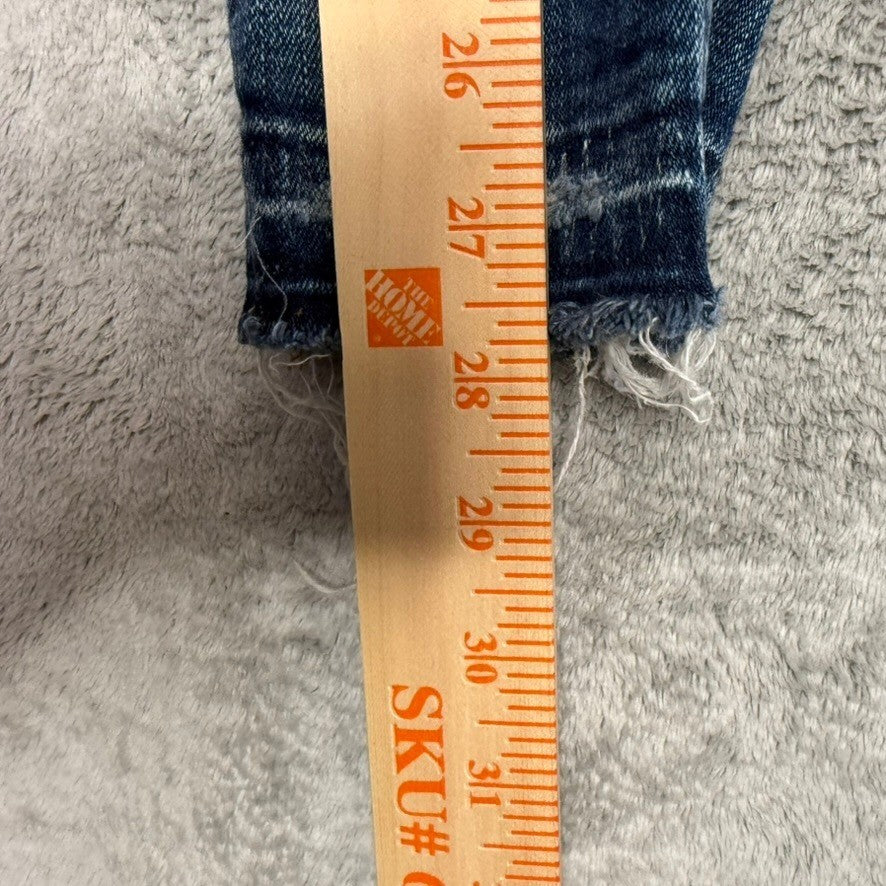 Madewell Jeans Mid Rise Skinny Distressed Frayed Hem Blue Denim Women's 23 x 28