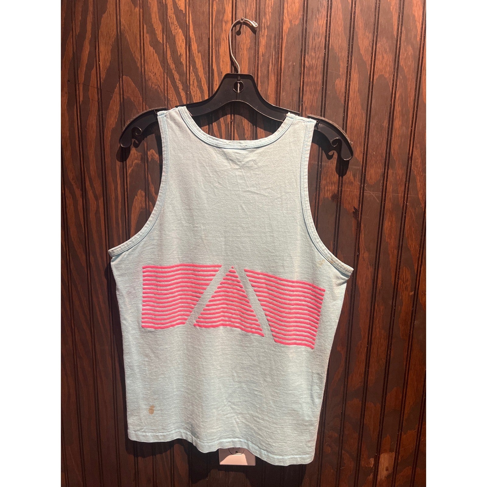 Vintage Surfers Alliance Tank Top Mens Light Blue Neon Pink Graphic Surf 90s M