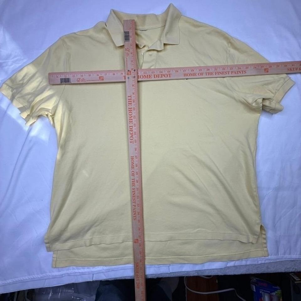 Ralph Lauren Polo Shirt Mens Yellow Classic Fit Embroidered Pony Short Sleeve