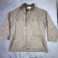 Carhartt Mens Brown Canvas Insulated Lined Work Barn Coat Jacket 2XL Tall
