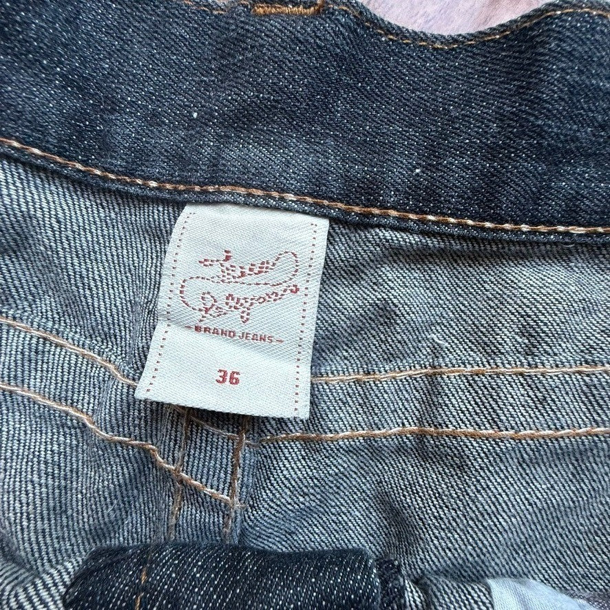 True Religion Joey Super T Mens Dark Wash Denim Shorts Size 36 Y2K Streetwear