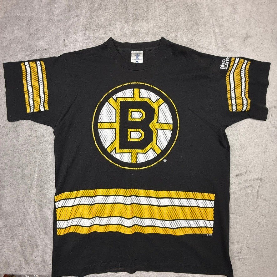 Pro Player Boston Bruins NHL Hockey T Shirt Mens Large Black Eastern Conference