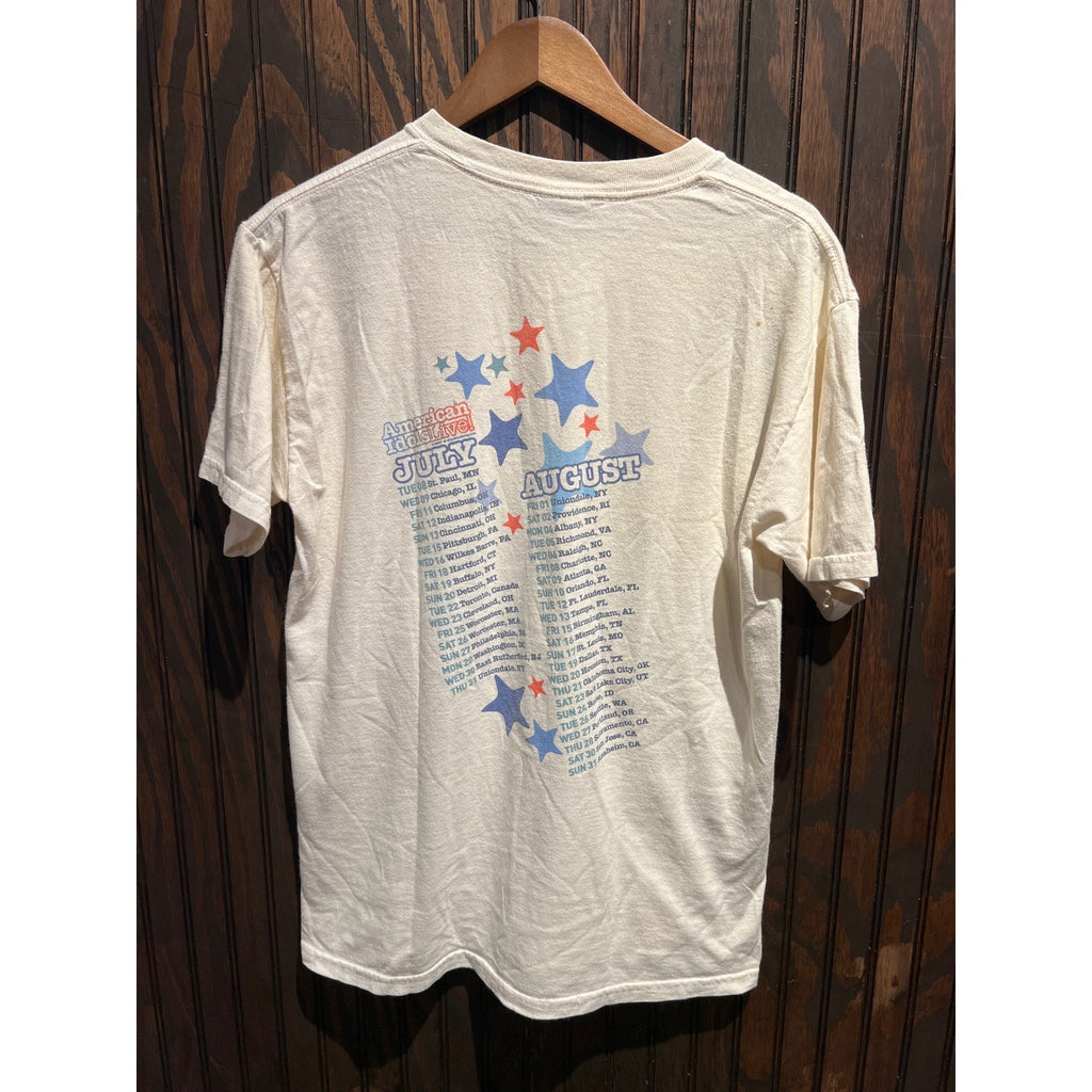 Vintage 2003 American Idol Season 2 Live Tour T-Shirt Cream Mens L Ruben Clay