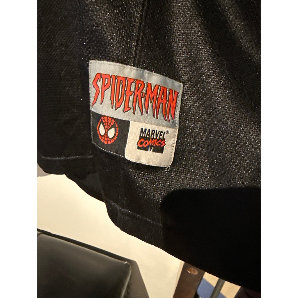 Marvel Comics Spider-Man Hockey Jersey Red Black Embroidered Mesh Mens Medium 62