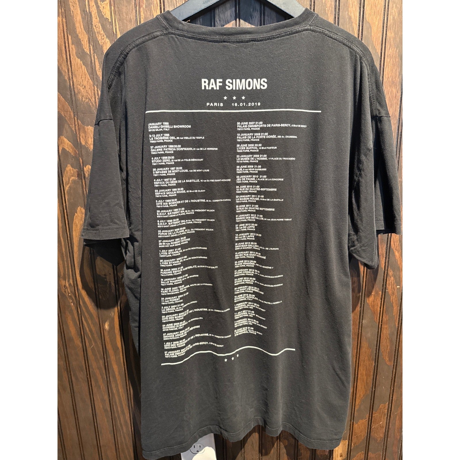 Raf Simons Diptych Paris FW19 Black Graphic T-Shirt Oversized Mens XL