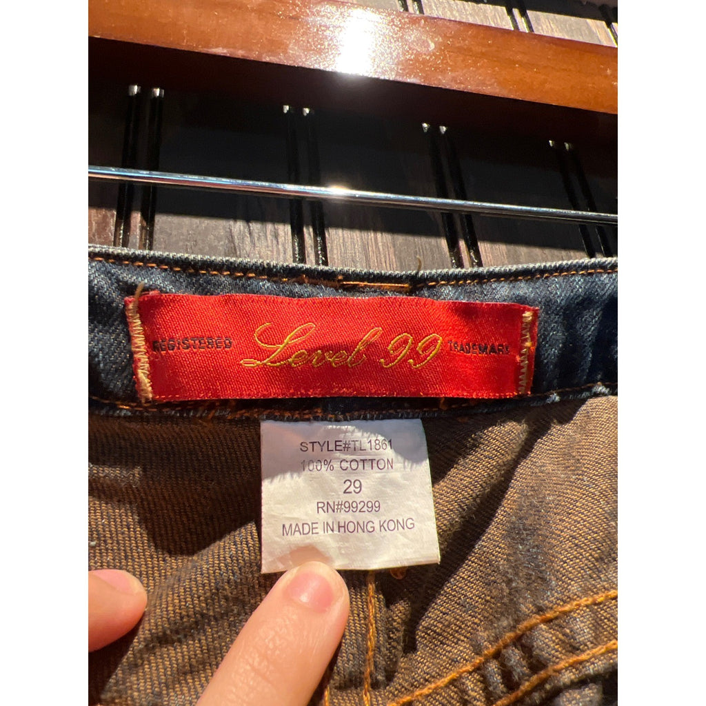 TITLE: Level 99 Lily Jeans Womens Size 29 Y2K Flare Bootcut Embroidered Denim