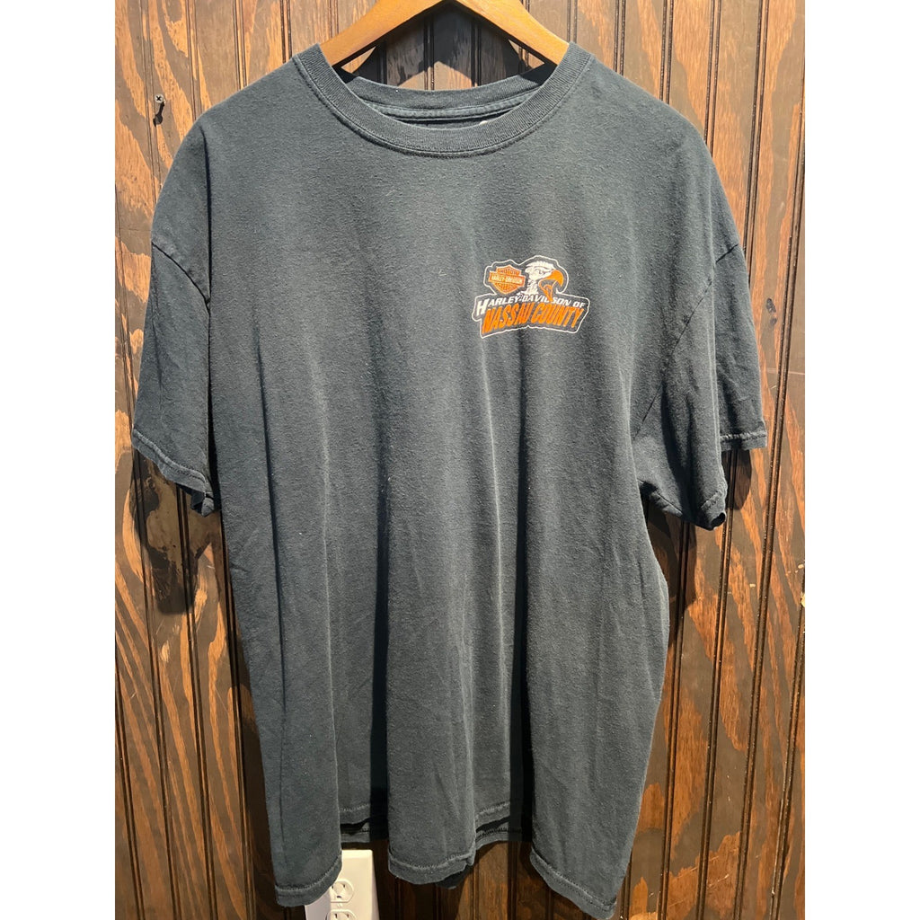 Harley-Davidson Nassau County NY Graphic T-Shirt Black Eagle Chopper Mens XL