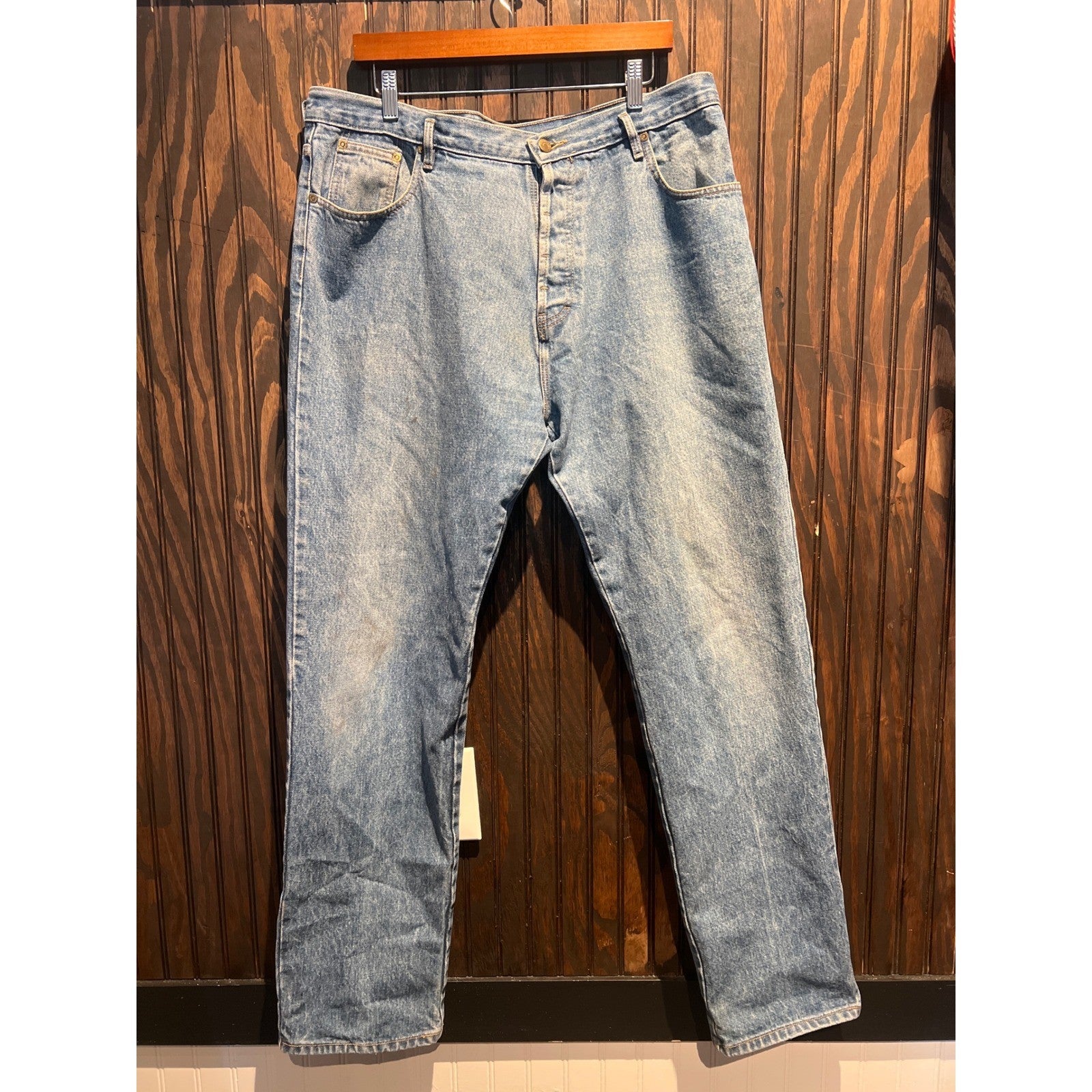 Vintage Calvin Klein Jeans Mens 38 Made in USA Light Wash Straight Leg Denim
