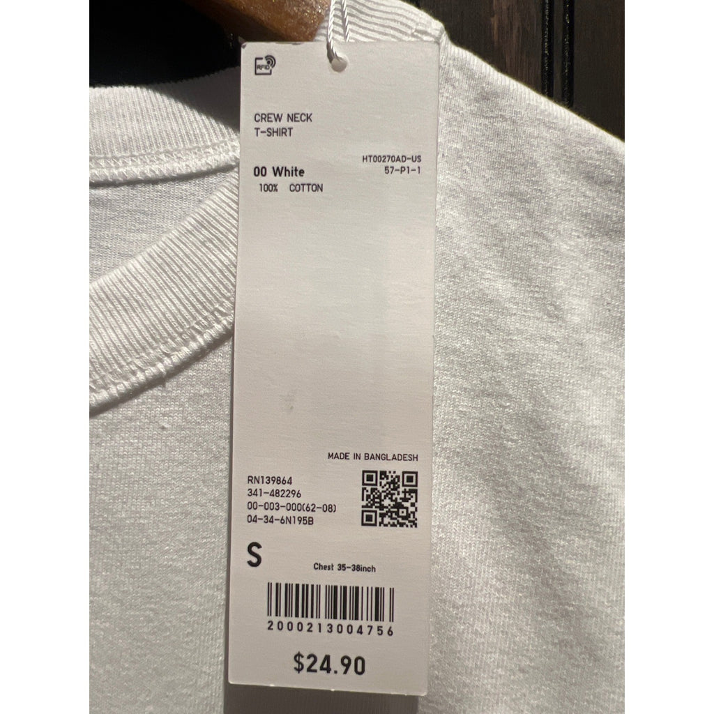 Uniqlo U Crew Neck Short Sleeve T-Shirt White 422992 Mens Small NWT