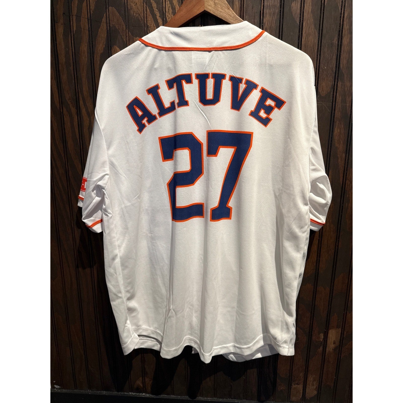 Houston Astros Jose Altuve 27 Baseball Jersey White Navy Orange Mens XL 24x31