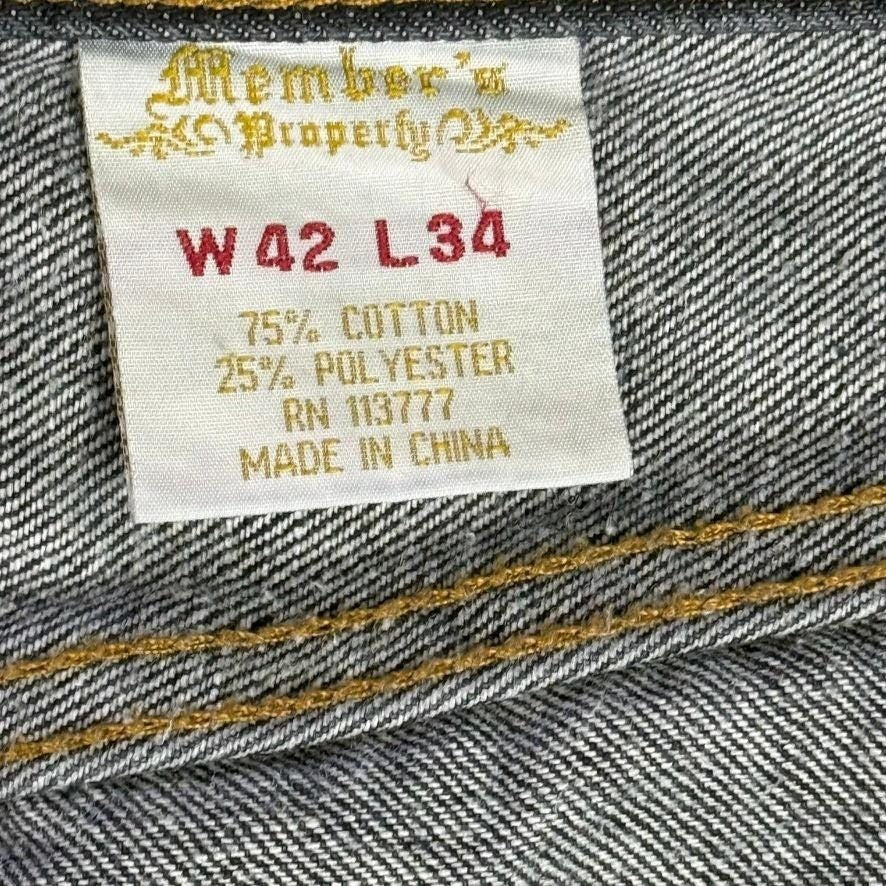 Members Property Jeans Mens W42 L34 Dark Wash Traditional Denim Straight Leg