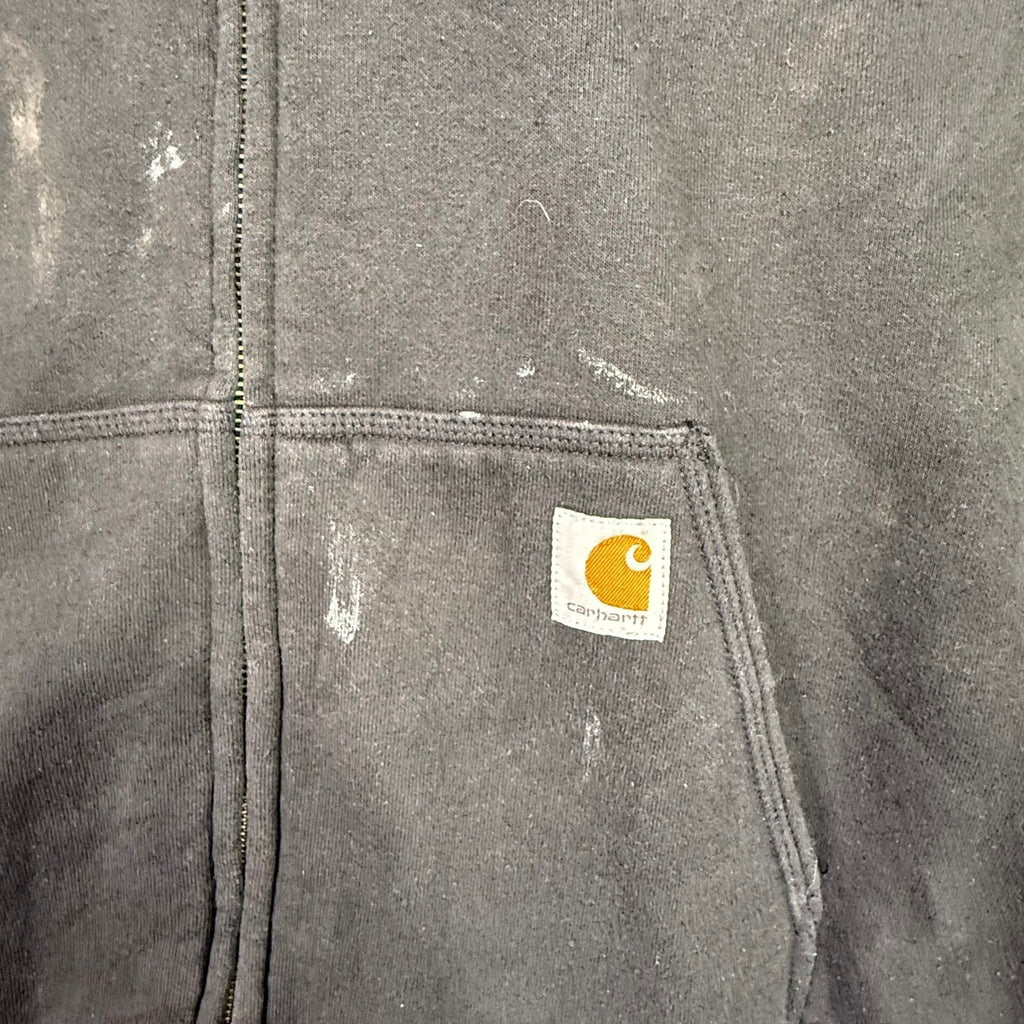 Carhartt Mens 2XL Loose Fit Black Zip Up Hoodie Workwear Durable