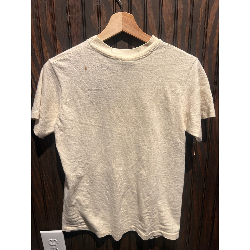 Vintage 1986 USS Missouri BB-63 Around the World Cruise T-Shirt Cream Small