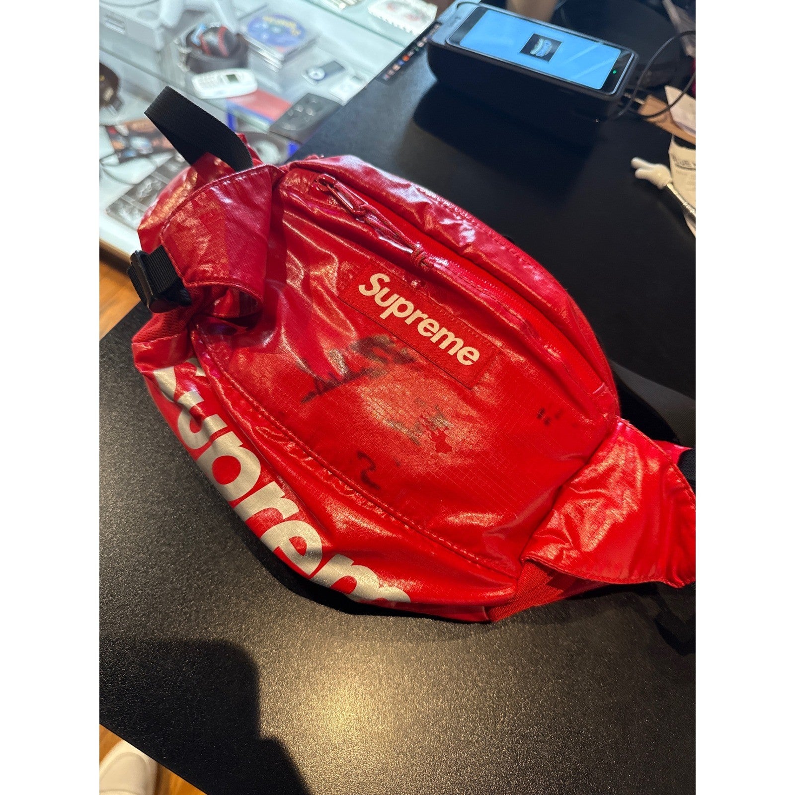 Supreme FW17 Waist Bag Red Ripstop Nylon Box Logo Fanny Pack Hip Bag Streetwear