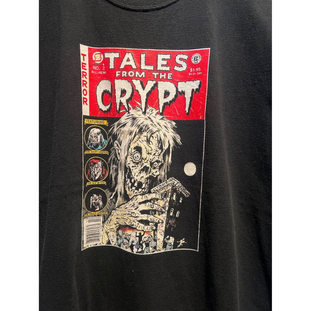 Tales from the Crypt Comic Cover Graphic T-Shirt Black Horror Crypt-Keeper 27x29