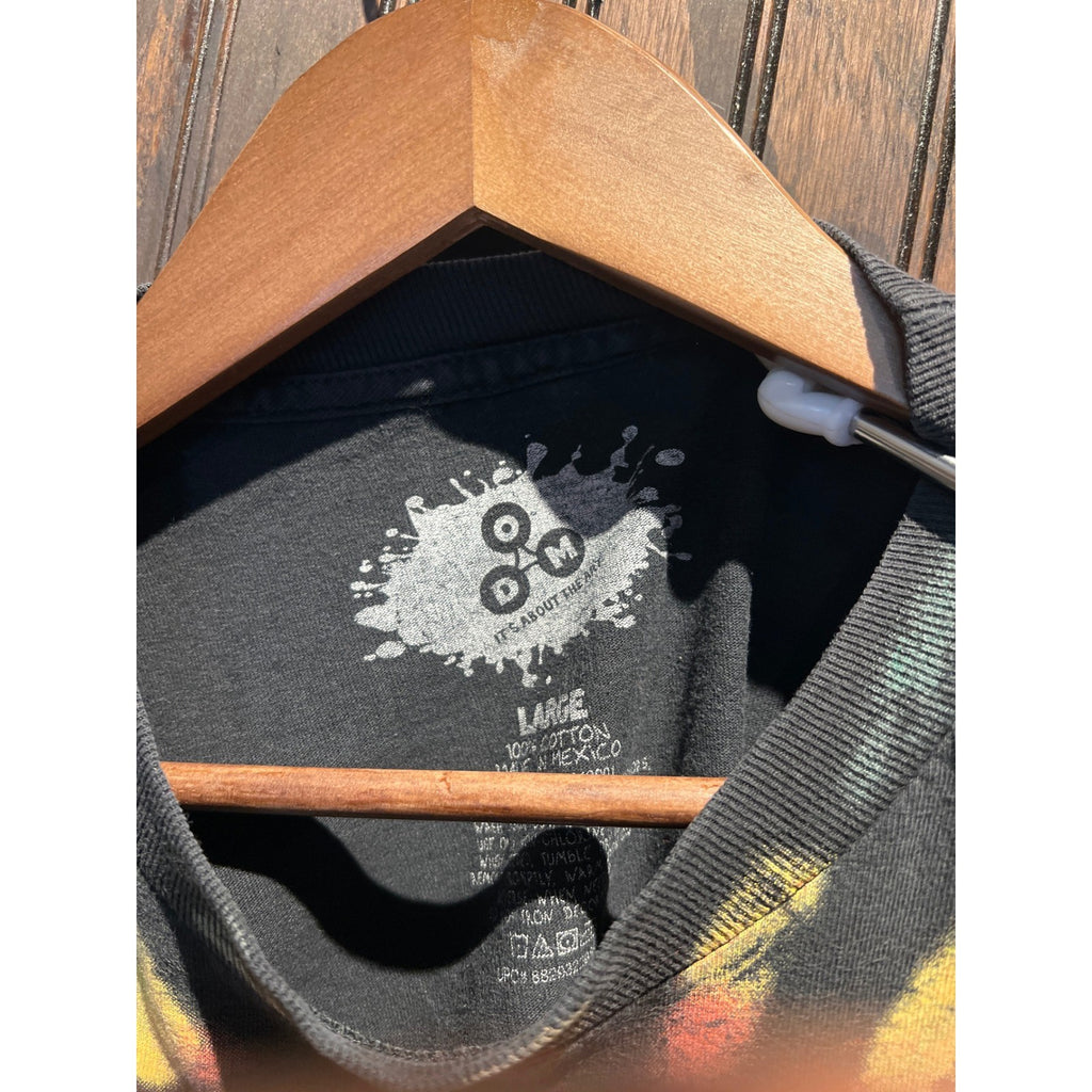 DOM It's About The Art Lion Graphic Tie Dye T-Shirt Mens Large Rasta Colors