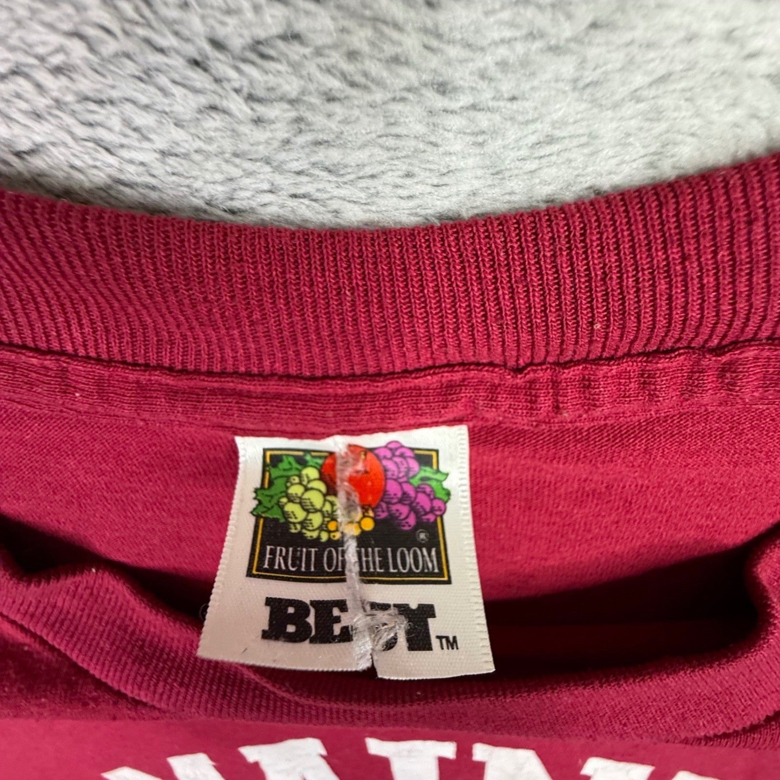 Fruit of the Loom MAINE Red Graphic T Shirt Mens XL Cotton Polyester Blend