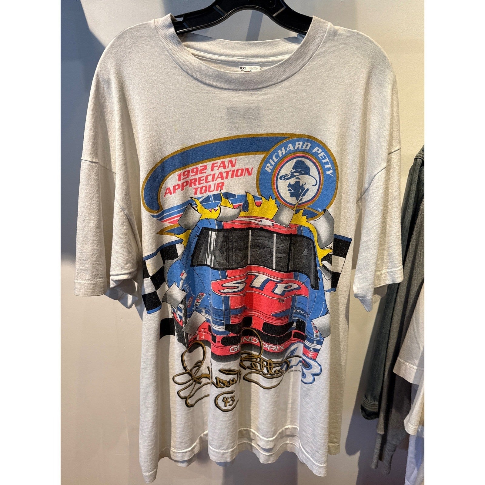 Vintage 1992 Richard Petty Fan Appreciation Tour T-Shirt Mens XXL White NASCAR