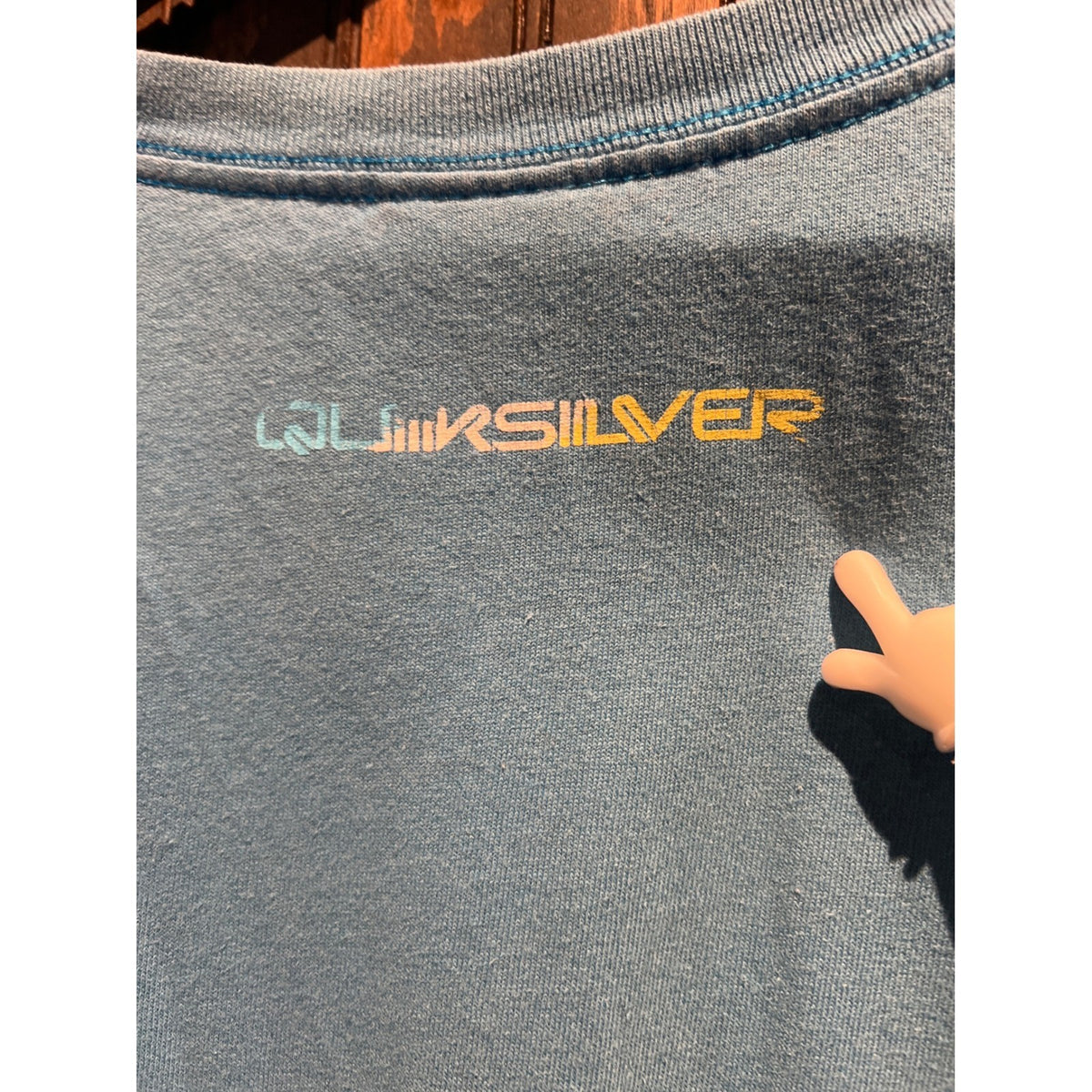 Quiksilver Mens Light Blue Heather Graphic Logo Short Sleeve T-Shirt Size XL