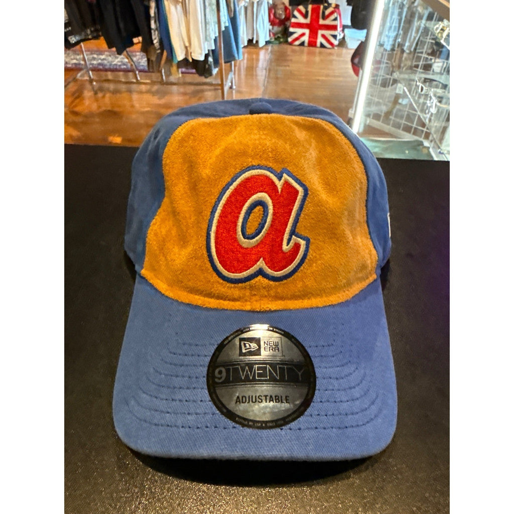 New Era 9TWENTY Atlanta Braves Adjustable Hat Blue Gold Suede MLB Baseball Cap
