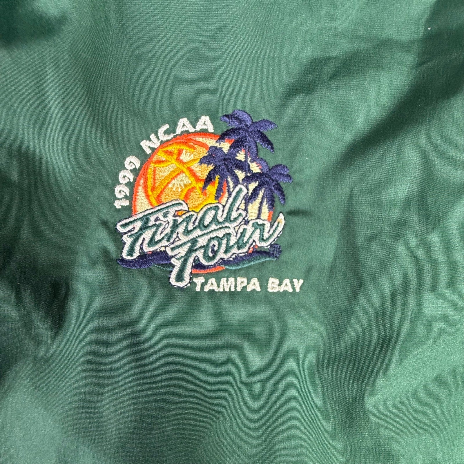 For Sports NCAA 1999 Final Four Tampa Bay Jacket Men's Size L Green Windbreaker