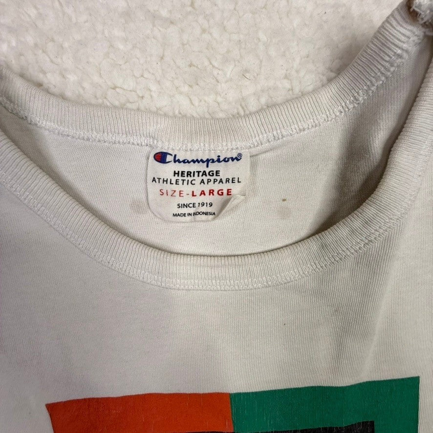 Champion Heritage Athletic Apparel T Shirt Large Color Block Logo