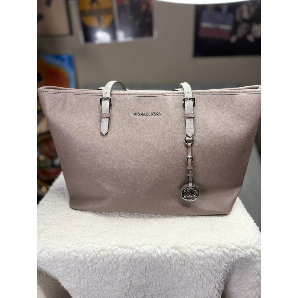 Michael Kors Tote Bag Women Light Pink Leather Shoulder Bag