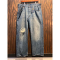 Levis Premium Mens Straight Leg Distressed Blue Denim Jeans 38x30 Button Fly