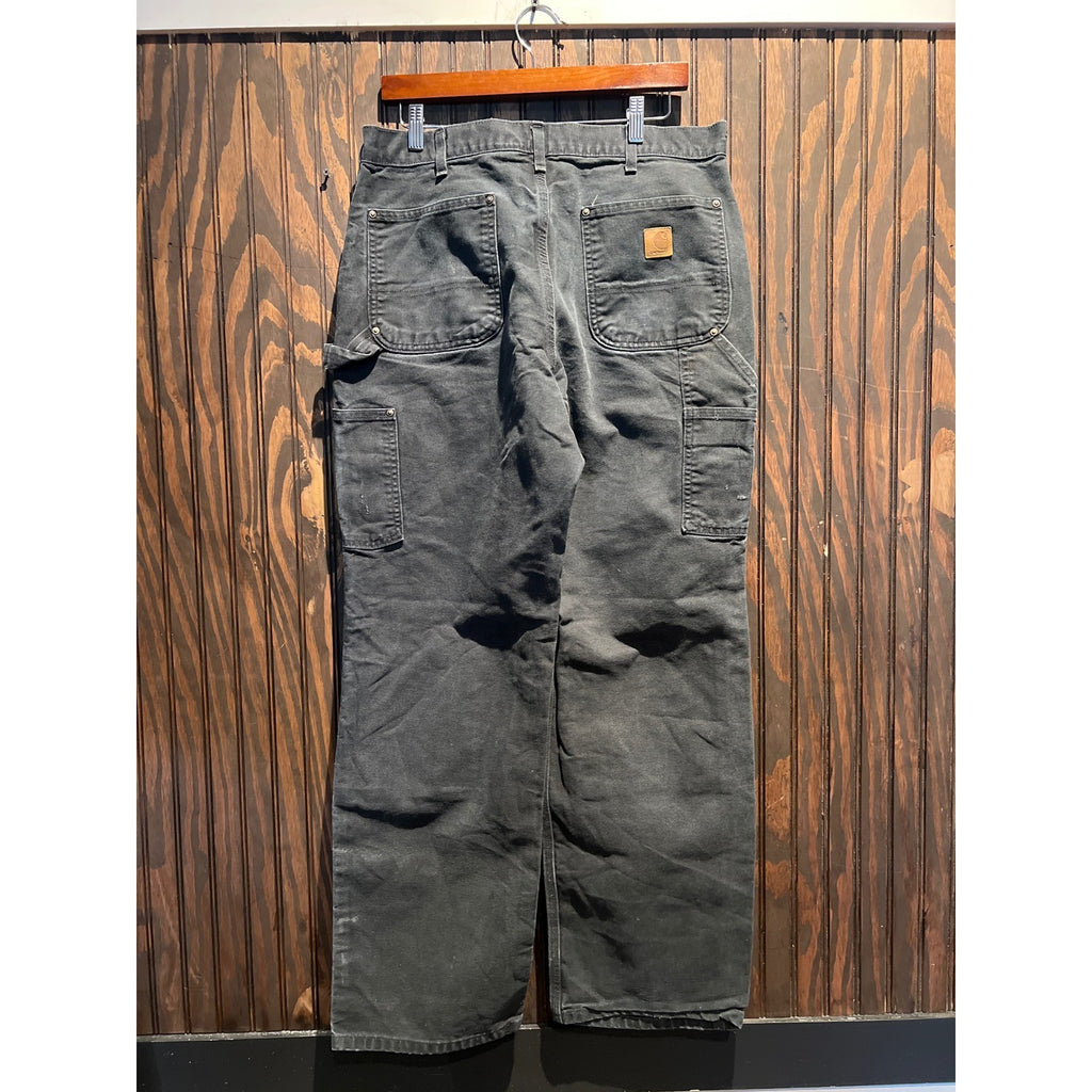 Carhartt B136 BLK Double Knee Work Pants Mens 34x32 Black Loose Fit Carpenter